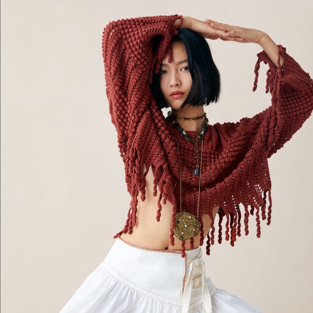 ZARA FRINGE SWEATER - Picture 3 of 7